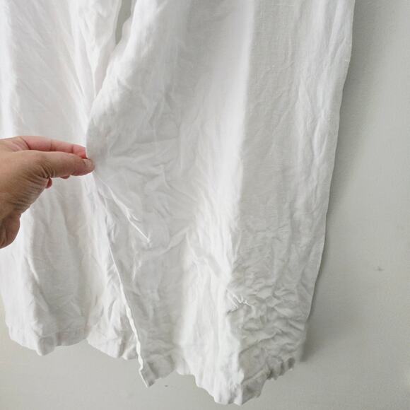 Chico's White Linen Wide Leg Pants Lagenlook Size 3 Large - Picture 9 of 9